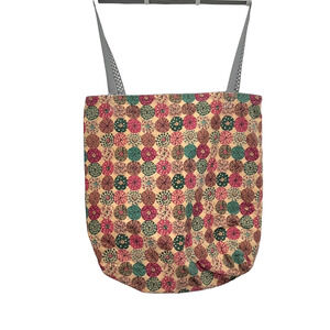 Tote Shopping Bag Handmade Retro Reversible Boho Grocery Vintage Cotton Crafty